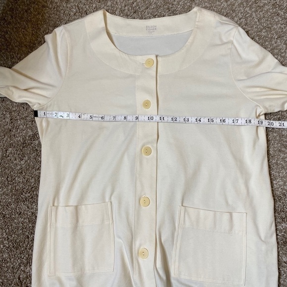Eileen Fisher Cream Button Down Cardigan - Picture 6 of 8